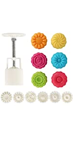  Mooncake Mold Mid Autumn Festival DIY Hand Cookie Stamps Flower Press Moon Cake Maker Mould 