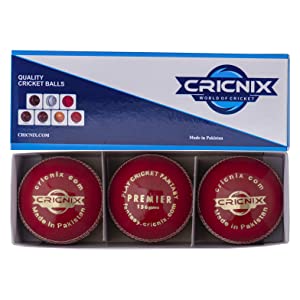 Cricnix Premier Red Cricket Ball 3 Pack