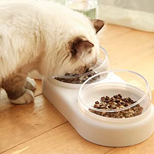 Cat Food Water Bowl,Automatic Gravity Cat Food Water Dispenser