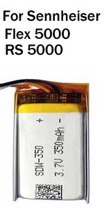 Sennheiser flex 5000 rs5000 rs2000 battery replacement 551835 battery