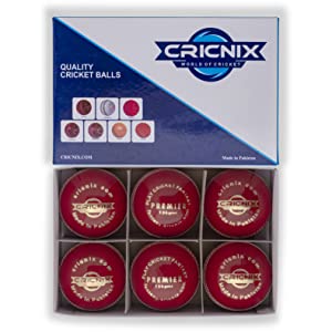 Cricnix Premier Red Cricket Ball 6 Pack