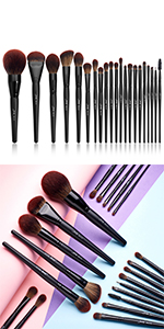 Jessup Complete Makeup Brush Set Black