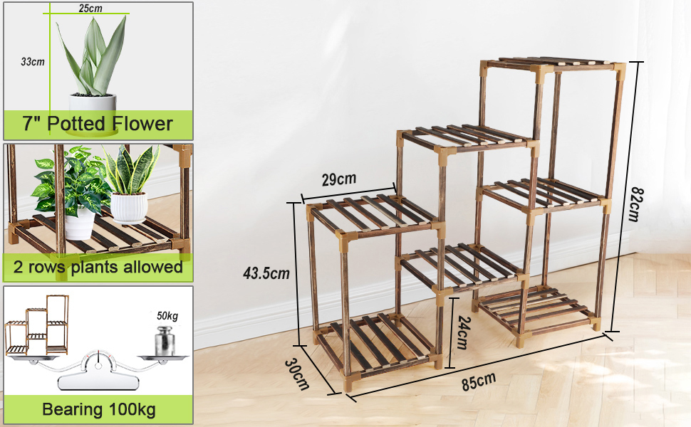 Wood Plant Stand 7 Tiered