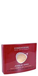 Connoisseurs Jewelry Wipes, simple clean, cleans silver, cleans gold, jewelry cleaner, polisher 