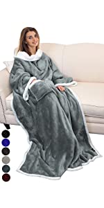 Sherpa Snugle Blanket with Sleeves