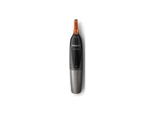 Philips Series 3000 Ear, Eyebrow & Nose Trimmer with 2 Eyebrow Combs & Pouch, Black & Grey