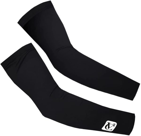 VeloChampion Cycling or Running Arm Warmers. Fleece Lined for Extra Wind Protection. Reflective Tab. Gel Grippers. - Image 5