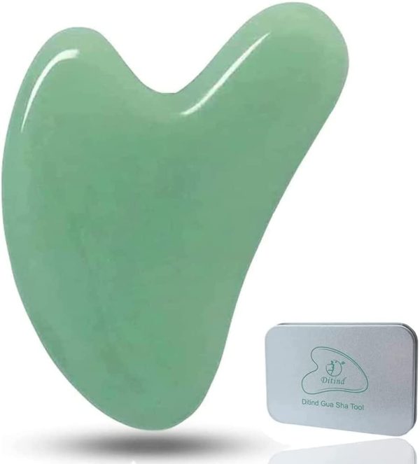 Ditind Gua Sha Tool, Jade Stone Guasha Massage Scraping, Guasha Board for Facial and Body Skin Massage. Gua Sha Tool for Toxins/Prevents Wrinkles for Spa Acupuncture Therapy Trigger Point Treatment. - Image 8