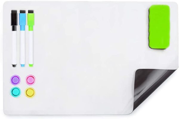 Dry Erase Board Sheet Fridge Magnetic Soft Whiteboard for Refrigerator, Home, Office, School (304 X 228 MM)