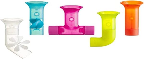 Boon Building Bath Pipes Toy, Set of 5, Multicolor - Image 4