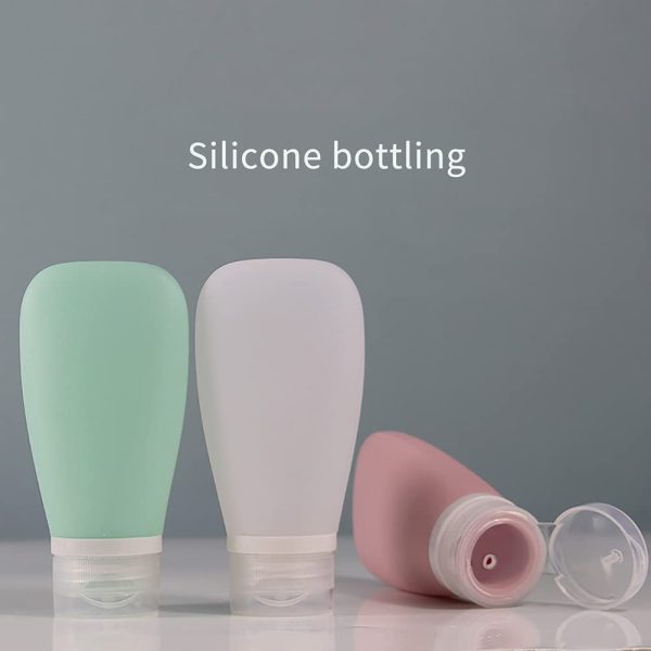 Portable Travel Bottles, 4 Leak Proof Travel Bottles LELYFIT Carry On Approved Toiletries Containers, 3/2/1 Ounce Leak Proof Squeezable Silicone Tubes, Refillable Travel Accessories for Shampoo Body Wash - Image 6