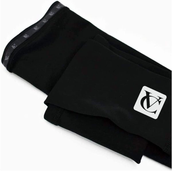 VeloChampion Cycling or Running Arm Warmers. Fleece Lined for Extra Wind Protection. Reflective Tab. Gel Grippers. - Image 3