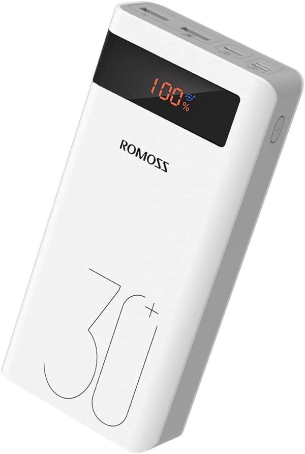 ROMOSS Sense8P+ 30000mAh Power Bank, 18W USB C PD Portable Charger with 3 Outputs and 3 Inputs, High Capacity Fast Charge External Battery Pack Compatible with iPhone, iPad Pro, Samsung and More - Image 4