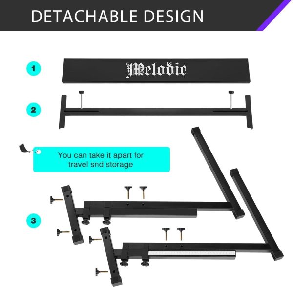 Melodic Keyboard Stand Stool Set Folding Piano Seat Adjustable Chair - Image 8