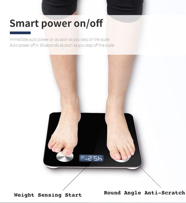 RKINC Bluetooth Body Fat Scale - Smart Bmi Scale Digital Bathroom Weight Scale, Body Composition Analyzer with Smartphone App - Image 5