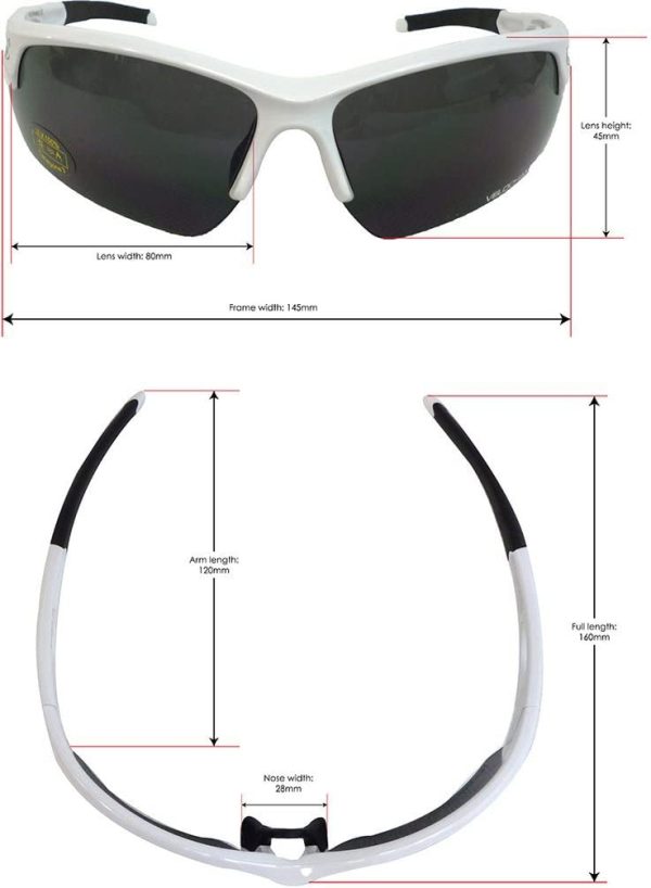 Tornado Sunglasses - White, Blue, Black, Red - 2 additional UV400 Lenses suitable for Cycling, Running, Driving (White) - Image 4