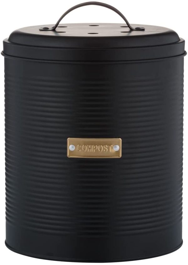 Typhoon Living Otto Compost Caddy, 2.5 L, Black