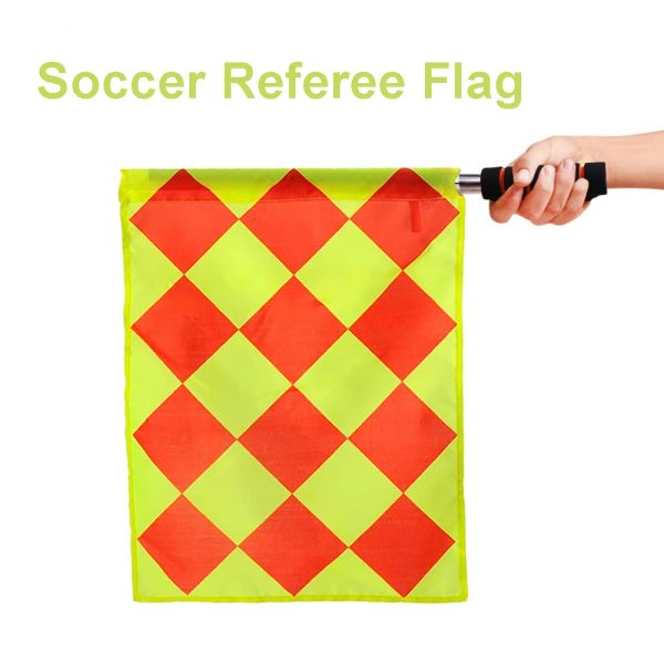 CORECISE Soccer Referee Flag Set,Match Football Linesman Flags,Red Yellow Cards with Notebook and Pencil,Coach Referee Stainless Steel Whistles with Lanyard for Sports, Soccer, Football, Basketball (Style 1) - Image 3