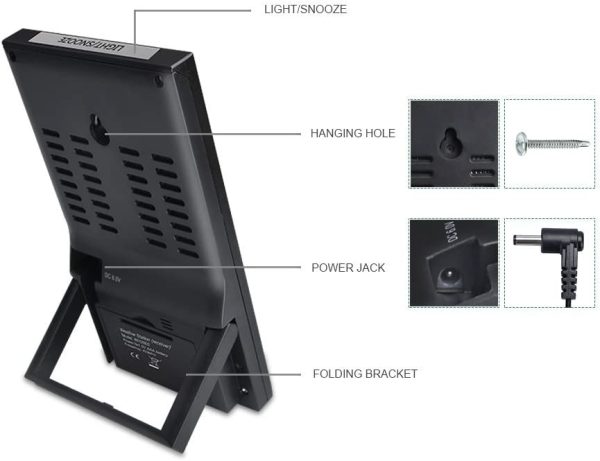 ECOWITT Digital Wireless Colour Weather Station Indoor Outdoor Temperature Thermometer Humidity, Ice Alert, Barometric Pressure, Moon Phase, Weather Forecast, Alarm Clock Snooze - Image 6