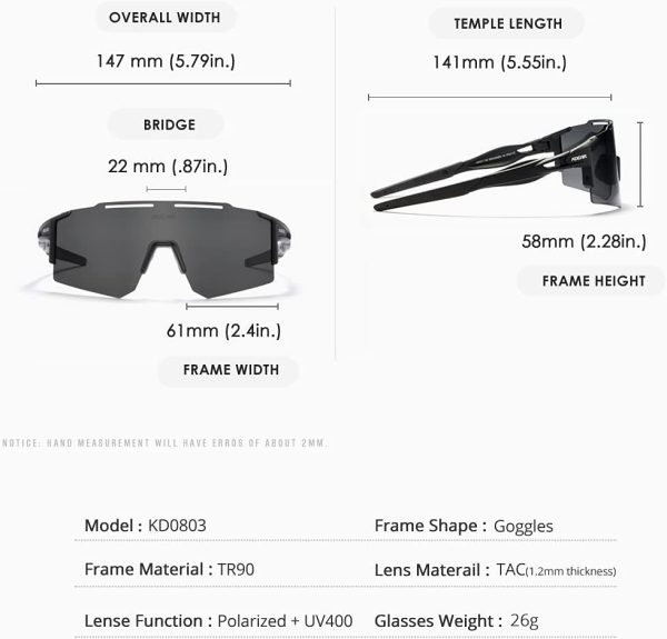 Polarized Cycling Sunglasses Double Wide Polarized Mirrored for Running Golf Fishing Hiking Baseball Running Glasses for Cycling Men Women - Image 2