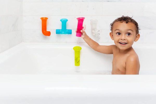 Boon Building Bath Pipes Toy, Set of 5, Multicolor - Image 7