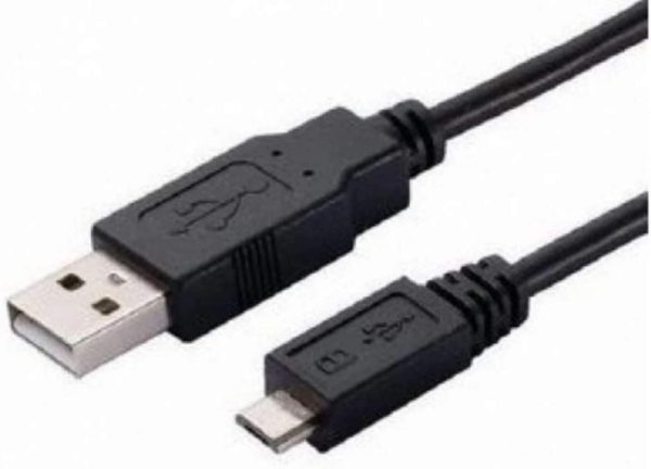 USB Type A Male to Micro USB Type B Male Cable, 3 Meter Length, Black