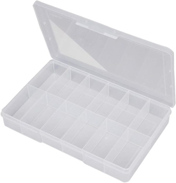 Fischer Plastic F1H-093 12 Compartment Storage Box, Clear