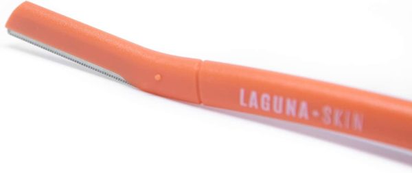 Laguna Glow Dermaplaning Tool | Women??s Facial Hair Remover, Eyebrow Trimmer, Exfoliating Razor - Safely Exfoliates Dead Skin Cells Leaving Flawless Brows, Peach (3 Count) - Image 6