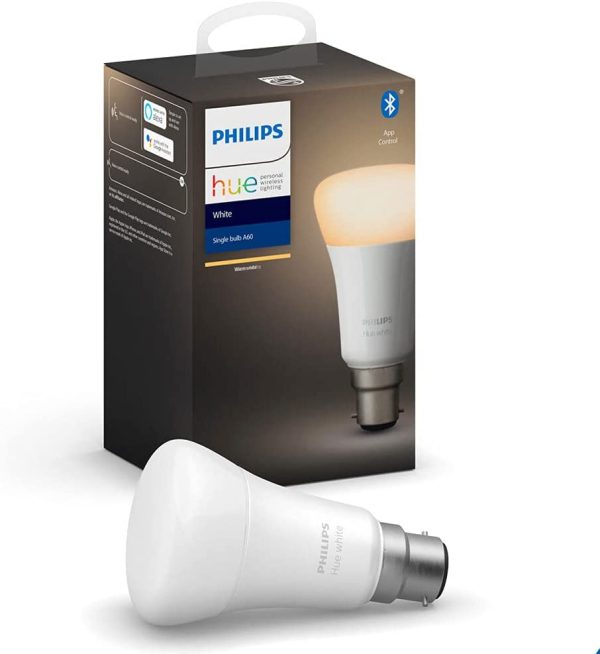 Philips B22 Hue White LED Smart Bulb, Bluetooth & Zigbee Compatible (Hue Hub Optional), Compatible with Alexa & Google Assistant - Image 2