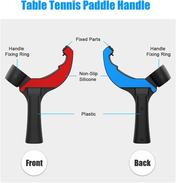 Table Tennis Paddle Grip Handle for Oculus Quest 2 Touch Controllers VR Controller Paddle Handle Silicone VR Game Grip Handle for Left and Right Hand Realistic Experience - Image 6