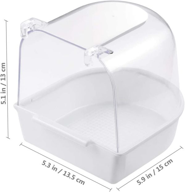 POPETPOP Bird Bath for Cage - Parrot Bath Box Bird Bathing Tub for Canary Budgies Parrot Parakeet Cockatiel Bird Cage Accessory Supplies (Random Color) - Image 9