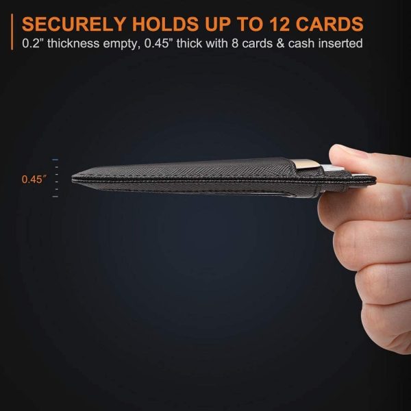 iZiv Slim Wallet RFID Front Pocket Wallet Minimalist Secure Thin Credit Card Holder (Black) - Image 4