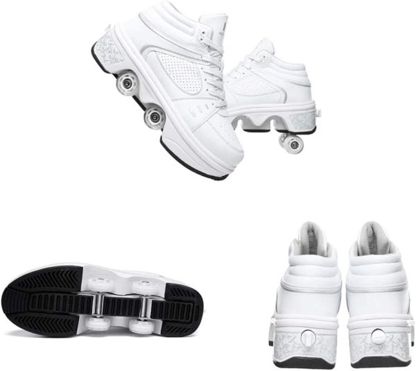 KOFUBOKE Retractable Roller Shoes Adult and Kid's Skating Shoes Men and Women Walking Shoes with Wheel - Image 2