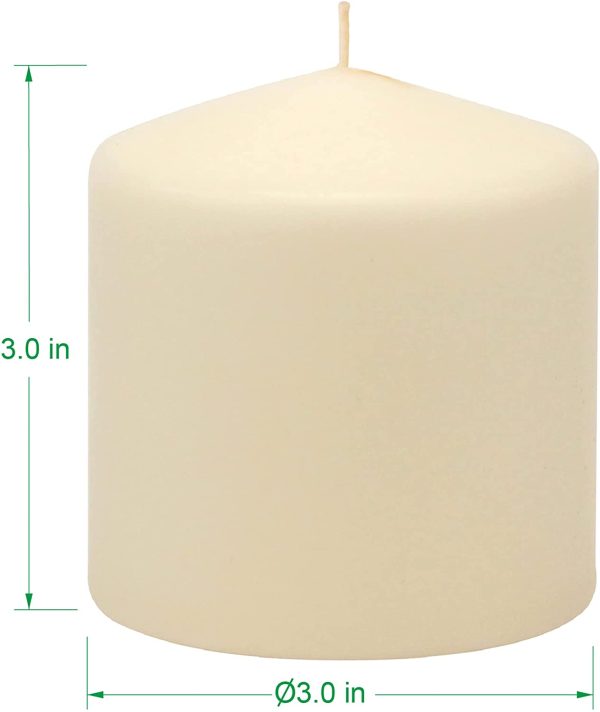 Stonebriar 18 Hour Long Burning Unscented Pillar Candles, 3x3, Ivory - Image 3