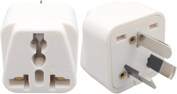 Pack of 3 UK EU US to AU Australia NZ Travel Adapter White Plug - Image 3