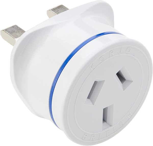 Korjo UK Travel Adaptor, for AU/NZ Appliances, use in UK, England