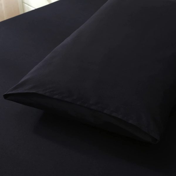 JustLINEN- 3 Piece King Single Bed Sheet Set- 1200TC Ultra-Soft Microfibre Bed Sheets - Breathable Bedding - Wrinkle, Fade, Stain Resistant - Deep Pocket (Black, King Single)