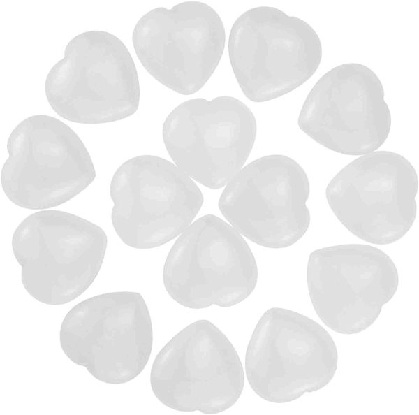 Marrywindix 15 Packs 0.8 Inch Healing Crystal Natural Clear Crystal Heart Love Carved Palm Worry Stone Chakra Reiki Balancing - Image 2