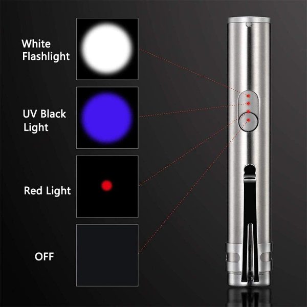 CleverWay 3-in-1 Cat Laser Toy - Interactive Chaser Toy for Kitten/Dogs USB Rechargeable Led Light Pointer and LED - Playing Chasing and Training Exercise (3-in-1 / Laser) - Image 3