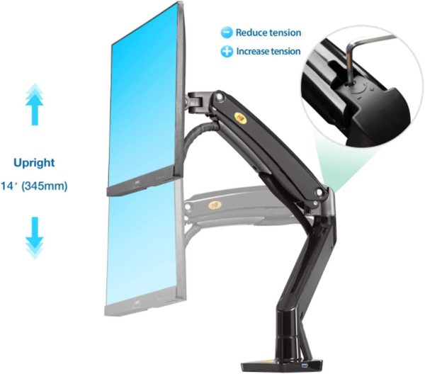 New F100A Full Motion Gas-strut Desktop FlexiMount Bracket TV/Monitor Stand - Image 4