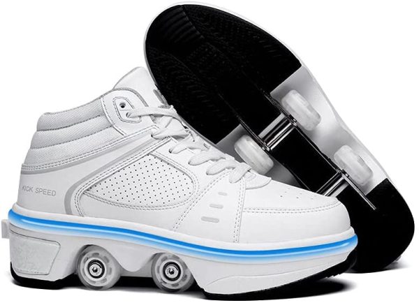 KOFUBOKE Retractable Roller Shoes Adult and Kid's Skating Shoes Men and Women Walking Shoes with Wheel - Image 3