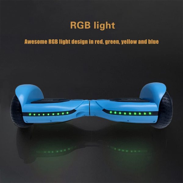 RIDEO Q3-C Hoverboard UL 2272 approved Electric Self balance Scooter 36v DC brushless dual 250w hub motor LED RGB light Bluetooth - Blue - Image 6