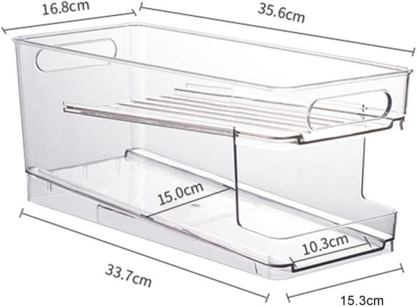 Refrigerator Pantry Soda Can Organizer - Automatic Rolling Plastic Can Storage Holder for 10/12 Cans and Canned Food, Drink Beverage Dispenser, Fridge Drink Rack Storage Bins (1) - Image 7