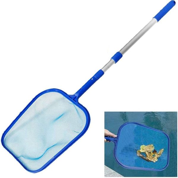 H HOME-MART Upgraded Pool Skimmer Net with 16-37 inch Telescopic Pole Leaf Skimmer Mesh Rake Net for Spa Pond Swimming Pool, Pool Cleaner Supplies and Accessories - Image 2