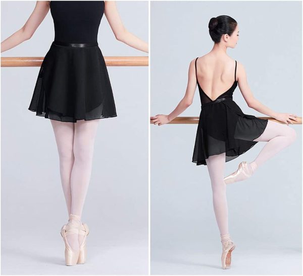 CHENGZI Ballet Wrap Skirts Chiffon Dance Skirt Gymnastics Skate Ballet Training Skirts for Women and Kids - Image 4