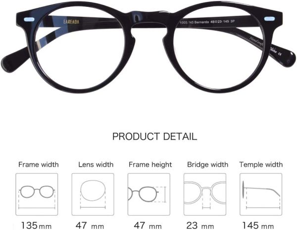 ERD Retro Round Keyhole Nose Bridge Clear Lens Glasses Eyeglasses frames For Men Vintage Flexiable Circle Glasses - Image 4