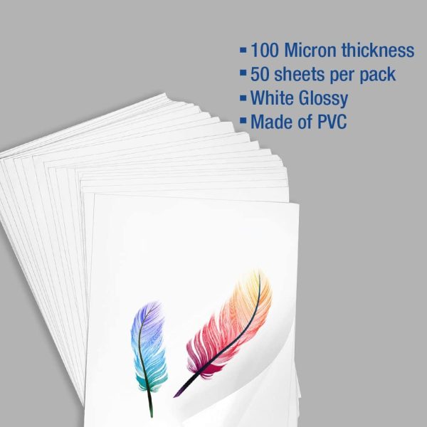 Printable Vinyl Sticker Paper ? Glossy A4 Stickers Paper ? Top Notch 50 Self-Adhesive Vinyl Sheets ? Thickness 100 Micron ? Waterproof Label ? Best for Inkjet & Laser Printer - Image 7