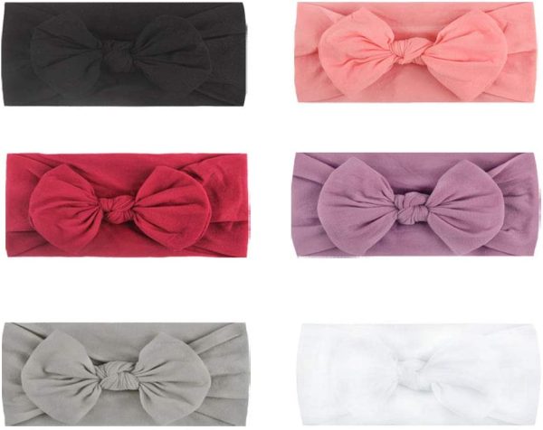 LERTREE 6 Pack Baby Solid Knot Headband Baby Girls Toddler Bow Head Band Infant Headwraps - Image 4