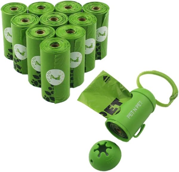 PET N PET Dog Poop Bags Earth-Friendly 180 Counts 10 Rolls Doggie Waste Bags Green Carrier Bags with Dispenser ?? - Image 2