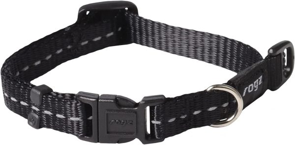 Rogz Reflective Dog Collar, Black Small